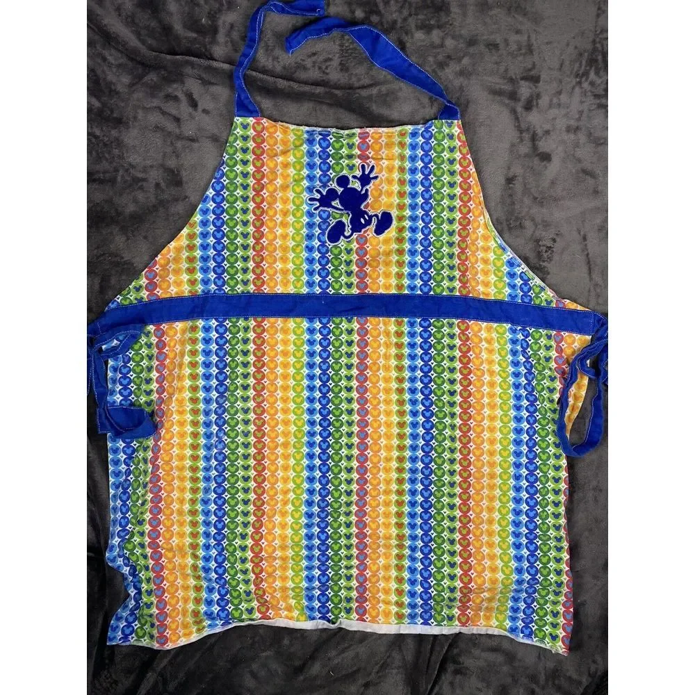 Disney Parks Mickey Mouse‎ silhouette adult apron 100% Cotton Multicolored